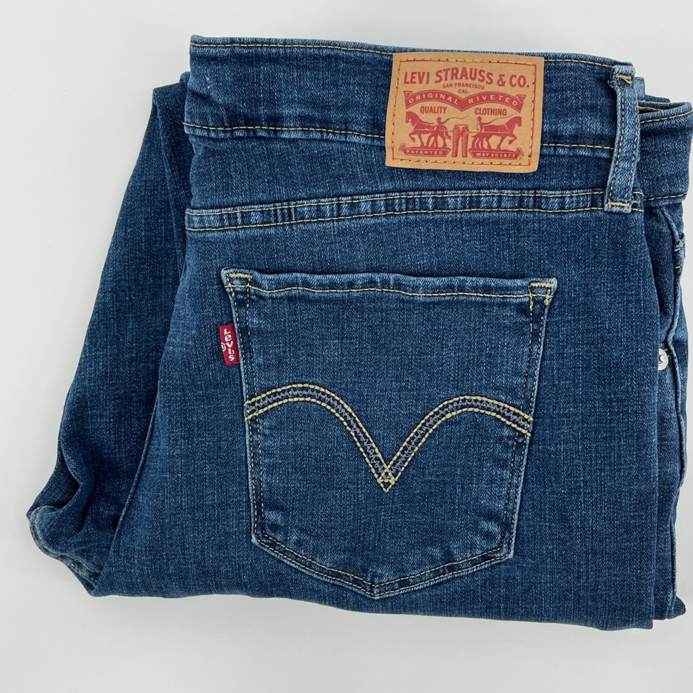 Levis Womens Classic Straight Mid-Rise Jeans Main Waterfall Blue 30x30